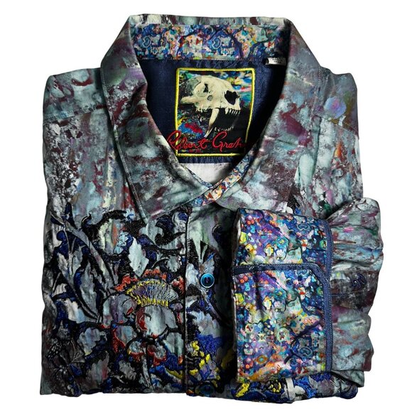Robert Graham Other - Robert Graham Men's Classic Fit Flip Cuff Button-Down Shirt 3XL Batik Cotton